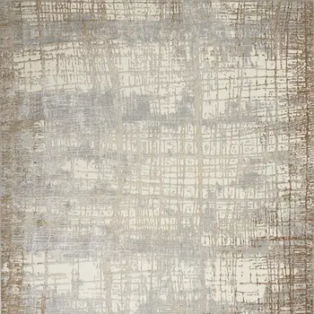 5' X 7' Ivory and Light Blue Medallion Distressed Area Rug