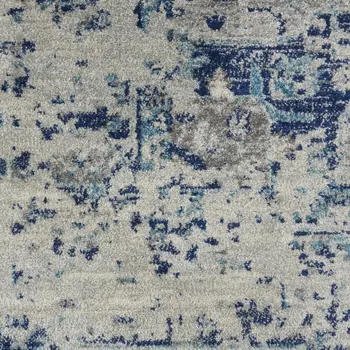 6' X 9' Ivory Pink And Gray Floral Medallion Distressed Area Rug