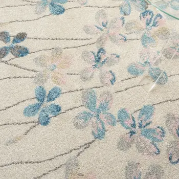 6' X 9' Ivory And Blue Floral Area Rug