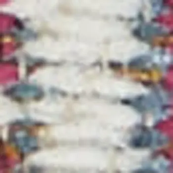 8' X 10' Ivory Red and Yellow Damask Distressed Area Rug