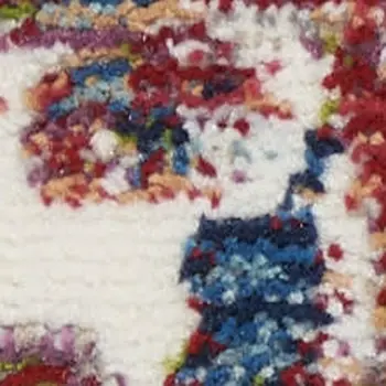 6' White and Golden Brown Floral Distressed Non Skid Runner Rug