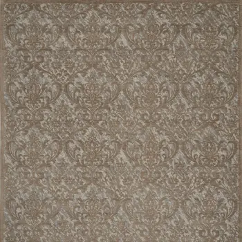 8' X 10' Gray and Brown Damask Distressed Area Rug