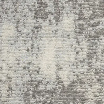 4' X 6' Gray Ivory and Light Blue Abstract Non Skid Area Rug