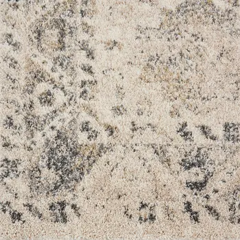 4' X 6' Cream and Gray Medallion Distressed Area Rug