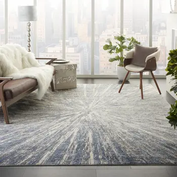 4' X 6' Ivory Gray and Orange Floral Distressed Non Skid Area Rug