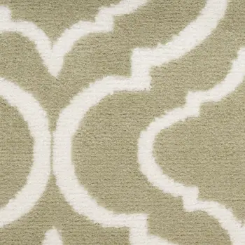 8' X 10' Olive Green and Ivory Trellis Non Skid Area Rug