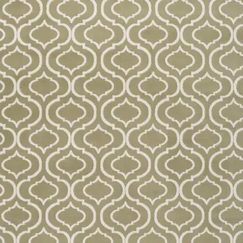 8' X 10' Olive Green and Ivory Trellis Non Skid Area Rug
