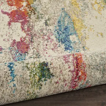 10' Ivory Abstract Runner Rug
