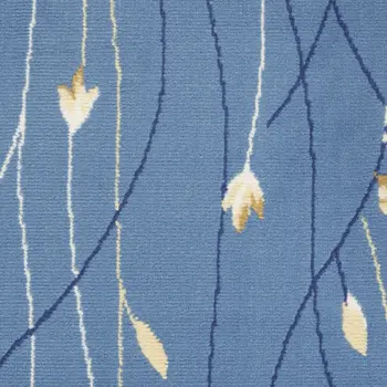 4' X 6' Light Blue and Ivory Abstract Non Skid Area Rug