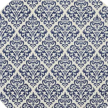 4' X 6' Navy Blue and Orange Ogee Distressed Non Skid Area Rug