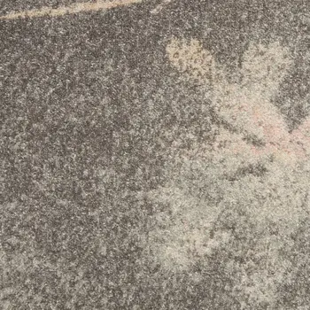 5' X 7' Gray And Pink Floral Area Rug