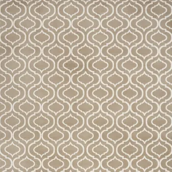 8' X 10' Taupe and Ivory Trellis Non Skid Area Rug