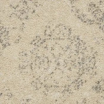 7' X 10' Beige And Gray Geometric Distressed Area Rug