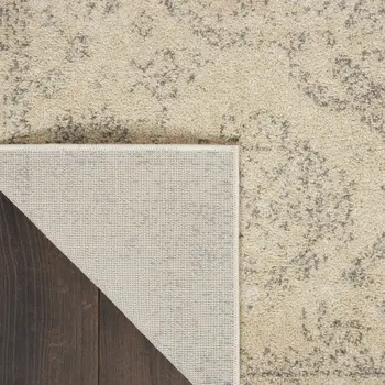 7' X 10' Beige And Gray Geometric Distressed Area Rug