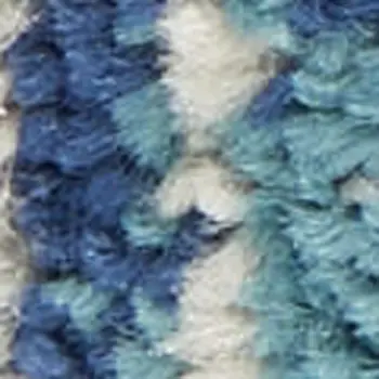 8' X 10' Ivory Tan and Blue Abstract Distressed Non Skid Area Rug