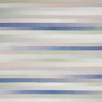 8' X 10' Ivory Tan and Blue Abstract Distressed Non Skid Area Rug