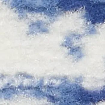 8' X 10' Ivory and Blue Geometric Distressed Non Skid Area Rug