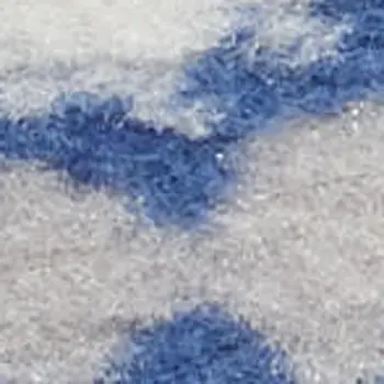 8' X 10' Ivory and Navy Blue Damask Distressed Non Skid Area Rug