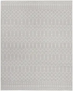 8' X 10' Gray and Ivory Moroccan Distressed Non Skid Area Rug