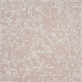 8' X 10' Pink and Ivory Floral Distressed Non Skid Area Rug