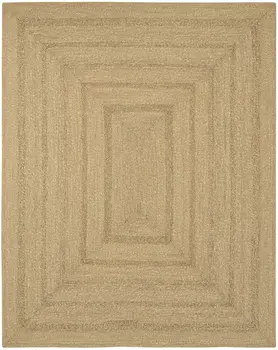 6' X 9' Natural And Brown Handmade Indoor Outdoor Area Rug