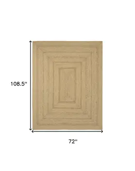 6' X 9' Natural And Brown Handmade Indoor Outdoor Area Rug