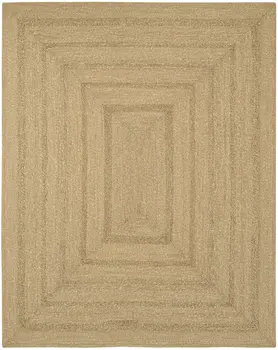 6' X 9' Natural And Brown Handmade Indoor Outdoor Area Rug