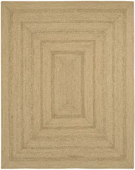8' X 10' Natural And Brown Handmade Indoor Outdoor Area Rug