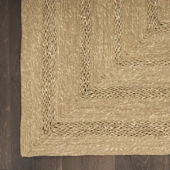 8' X 10' Natural And Brown Handmade Indoor Outdoor Area Rug