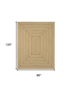 8' X 10' Natural And Brown Handmade Indoor Outdoor Area Rug