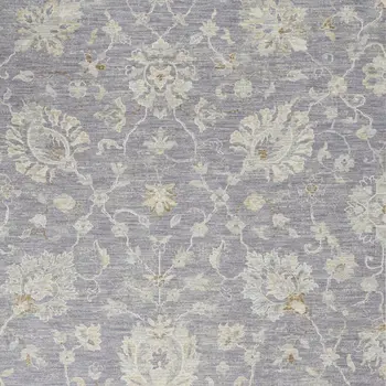 8' X 10' Gray and Ivory Floral Power Loom Area Rug