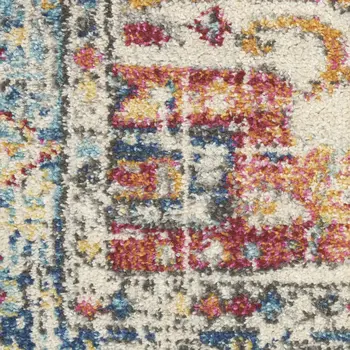 8' X 10' Gray and Ivory Floral Power Loom Area Rug