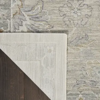 8' X 10' Beige And Gray Floral Medallion Area Rug