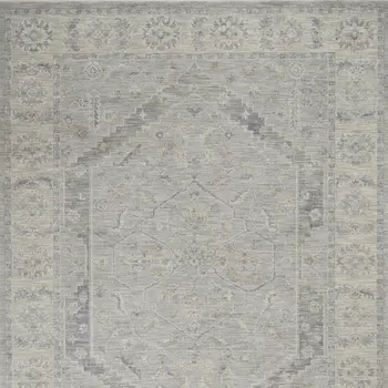 8' X 10' Ivory and Gray Floral Power Loom Area Rug