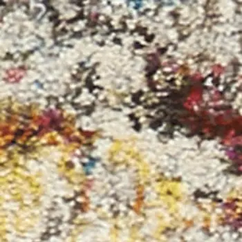 14' Blue and Orange Abstract Non Skid Runner Rug