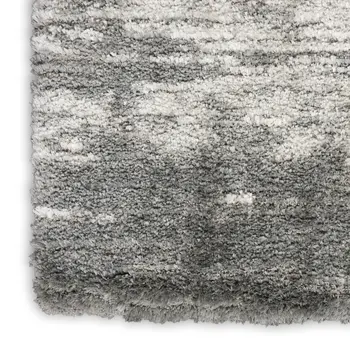 5' X 7' Charcoal and Ivory Abstract Shag Area Rug