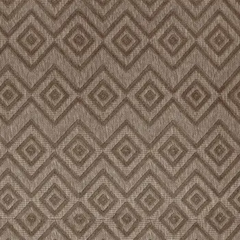 8' X 10' Dark Brown And Light Brown Geometric Indoor Outdoor Area Rug