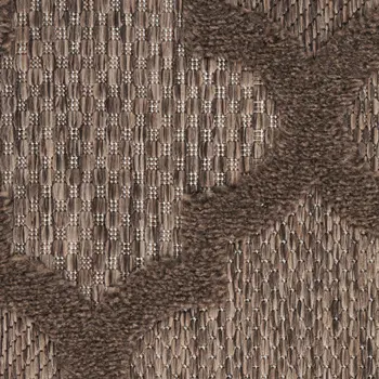 8' X 10' Dark Brown And Light Brown Trellis Indoor Outdoor Area Rug