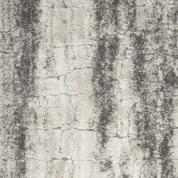 5' X 7' Charcoal and Ivory Abstract Shag Area Rug