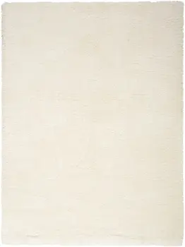 5' X 7' Cream Shag Area Rug