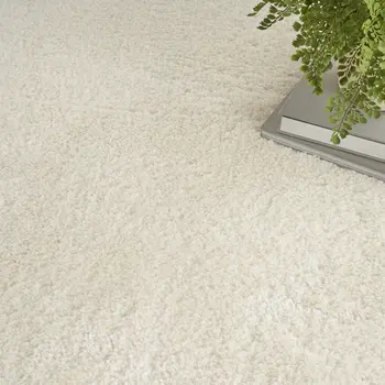 5' X 7' Cream Shag Area Rug