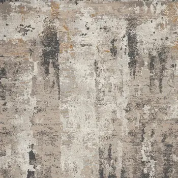 8' X 10' Cream Black and Gray Abstract Area Rug