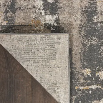 8' X 10' Cream Black and Gray Abstract Area Rug
