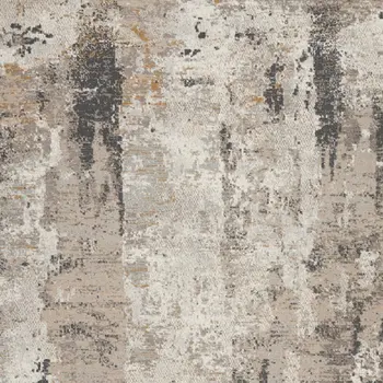 8' X 10' Cream Black and Gray Abstract Area Rug