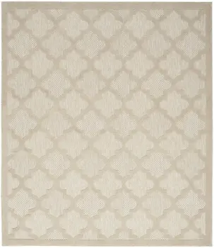 8' X 10' Cream And Beige Trellis Indoor Outdoor Area Rug
