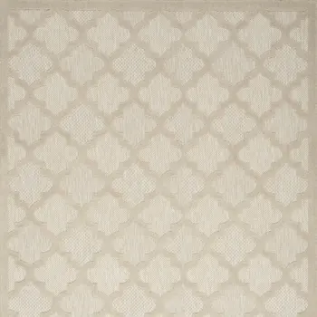 8' X 10' Cream And Beige Trellis Indoor Outdoor Area Rug