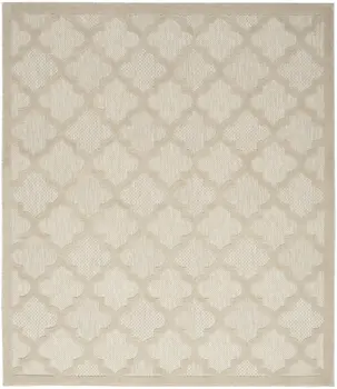 8' X 10' Cream And Beige Trellis Indoor Outdoor Area Rug