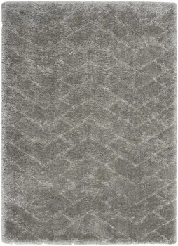 5' X 7' Gray Chevron Shag Area Rug