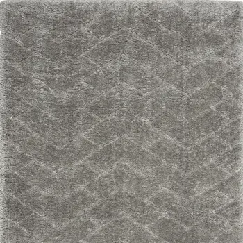 5' X 7' Gray Chevron Shag Area Rug
