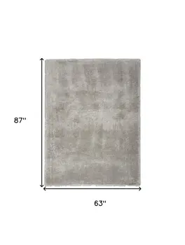 5' X 7' Gray Shag Area Rug
